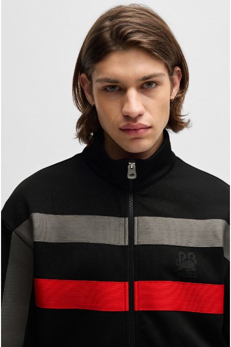 CHAQUETA OVERSIZE FIT HUGO X RB CON CREMALLERA Y DETALLE DE LA MARCA HOMBRE