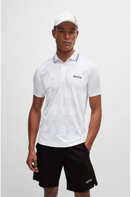 POLO SLIM FIT BOSS X MATTEO BERRETTINI EN PUNTO DE JACQUARD HOMBRE