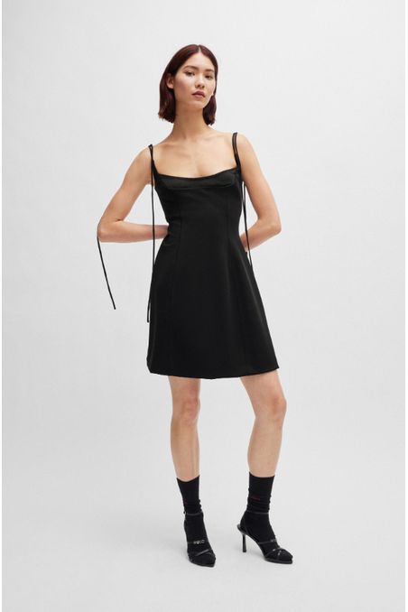 VESTIDO MINI REGULAR FIT CON TIRANTES Y CREMALLERA DE LA MARCA MUJER