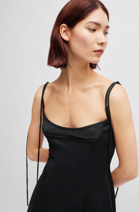 VESTIDO MINI REGULAR FIT CON TIRANTES Y CREMALLERA DE LA MARCA MUJER