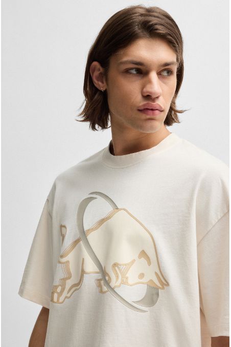 CAMISETA OVERSIZE FIT HUGO X RB CON DETALLE DE LA MARCA HOMBRE
