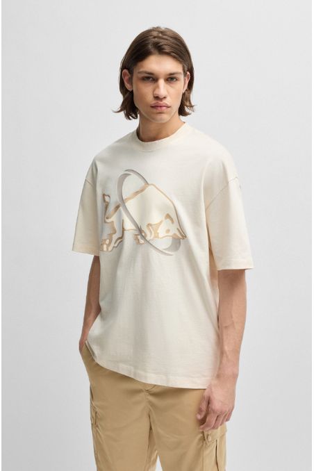 CAMISETA OVERSIZE FIT HUGO X RB CON DETALLE DE LA MARCA HOMBRE