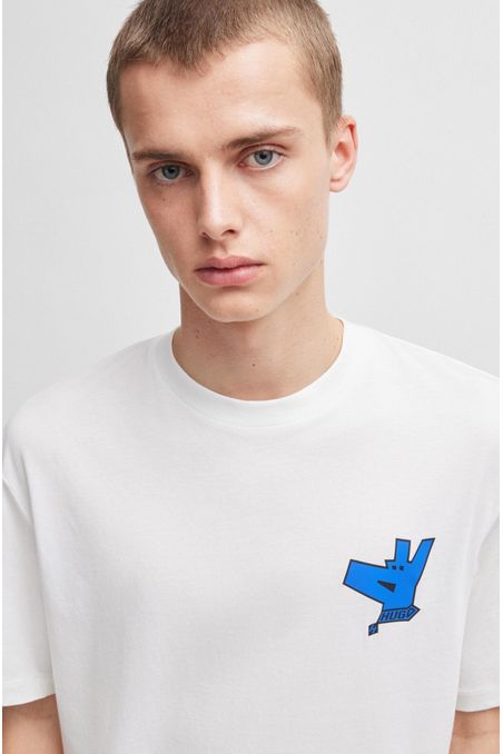 CAMISETA REGULAR FIT DE PUNTO DE ALGODÓN CON CUELLO REDONDO HOMBRE
