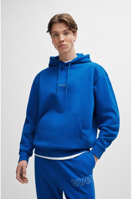 HOODIE CON CAPUCHA LOOSE FIT DE ALGODÓN CON LOGOS HOMBRE