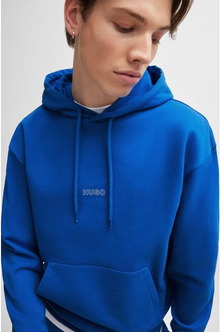 HOODIE CON CAPUCHA LOOSE FIT DE ALGODÓN CON LOGOS HOMBRE