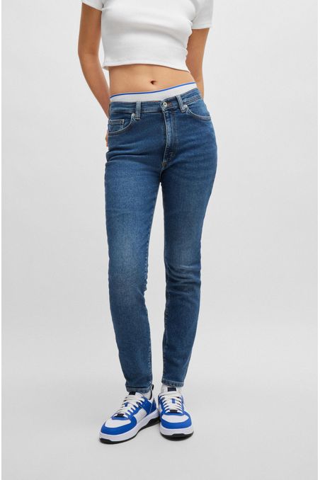 JEANS SKINNY FIT DE DENIM ELÁSTICO MUJER