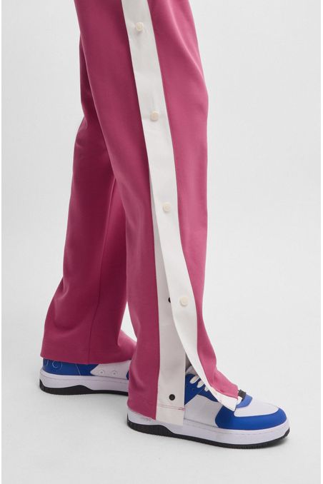 PANTALONES JOGGERS RELAXED FIT DE ALGODÓN ELÁSTICO CON CINTA A AMBOS LADOS MUJER