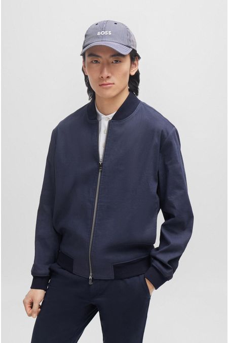 GORRA A RAYAS CON LOGO BORDADO HOMBRE