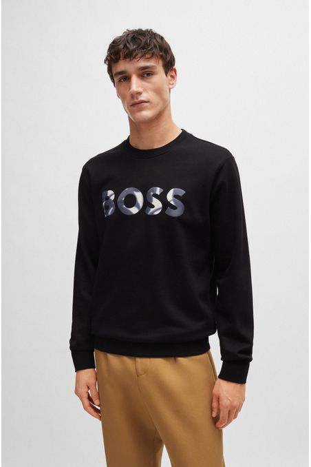 BUZO REGULAR FIT DE ALGODÓN MERCERIZADO CON ESTAMPADO HOMBRE