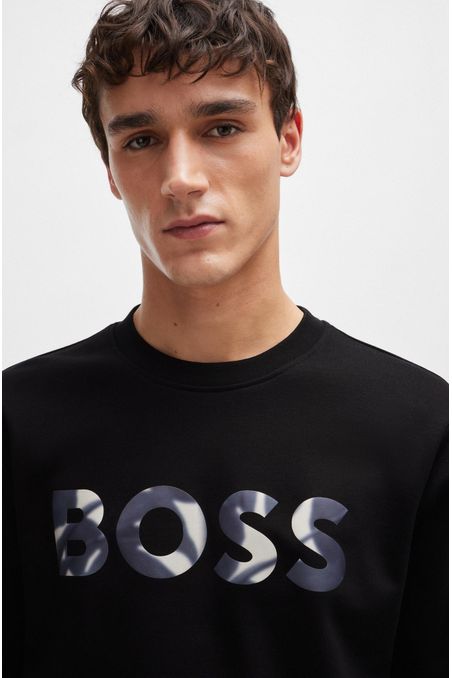 BUZO REGULAR FIT DE ALGODÓN MERCERIZADO CON ESTAMPADO HOMBRE