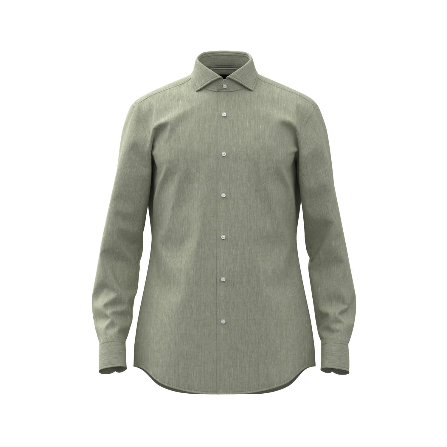 CAMISA SLIM FIT DE LINO CON CUELLO ITALIANO HOMBRE