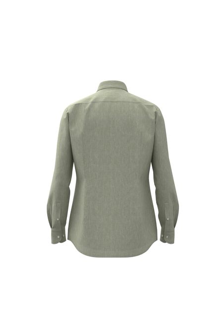 CAMISA SLIM FIT DE LINO CON CUELLO ITALIANO HOMBRE