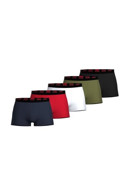 PACK DE CINCO BÓXERS DE ALGODÓN ELÁSTICO CON CINTURILLAS CON LOGO HOMBRE
