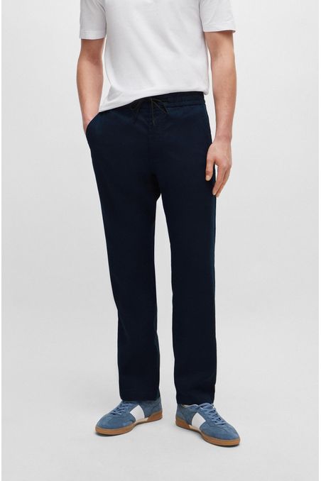 PANTALONES TAPERED FIT DE MEZCLA DE LINO HOMBRE