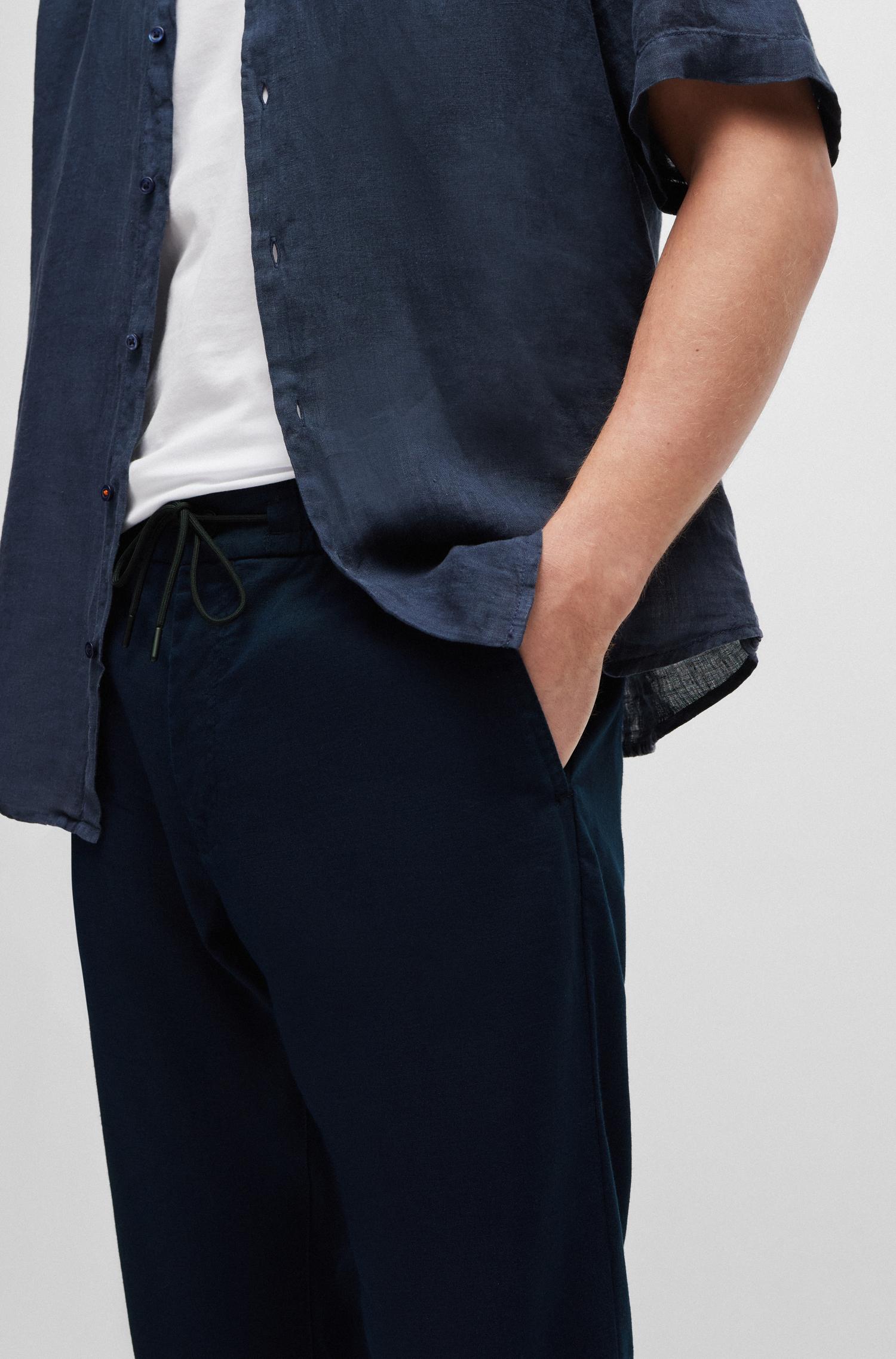 PANTALONES TAPERED FIT DE MEZCLA DE LINO HOMBRE