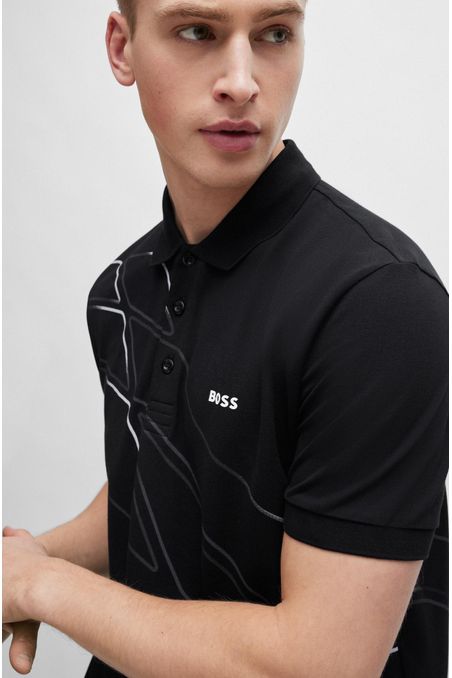 POLO REGULAR FIT DE ALGODÓN ELÁSTICO CON DISEÑO HOMBRE
