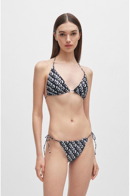 TOP DE BIKINI REGULAR FIT CON LOGO ESTAMPADO MUJER