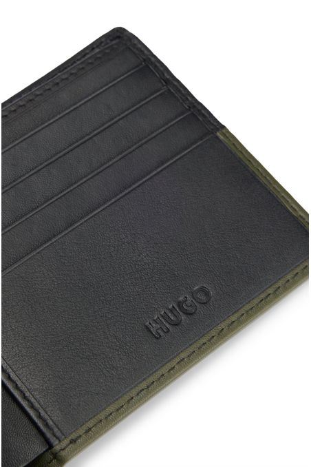 BILLETERA DE DOS TONOS EN PIEL DE NAPA CON LETRAS DE LOGO HOMBRE