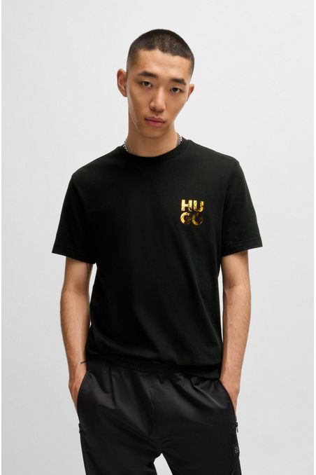 CAMISETA REGULAR FIT DE PUNTO DE ALGODÓN CON ESTAMPADO HOMBRE