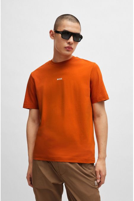 CAMISETA RELAXED FIT DE ALGODÓN ELÁSTICO CON LOGO ESTAMPADO HOMBRE