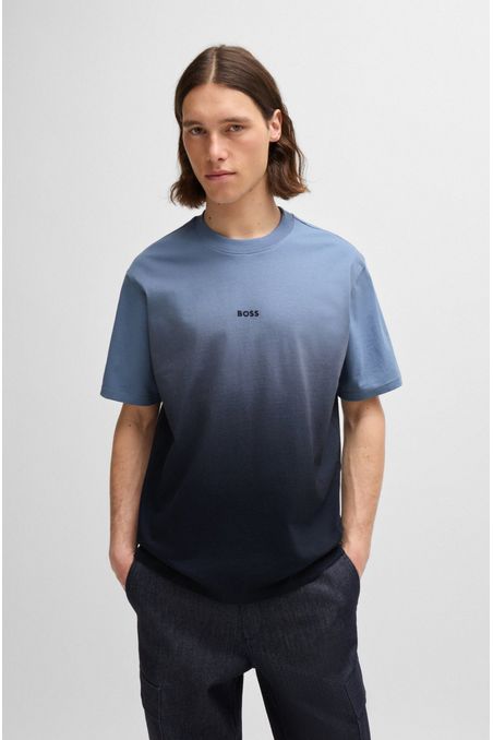 CAMISETA RELAXED FIT DE PUNTO DE ALGODÓN CON TINCIÓN DIP DYE HOMBRE