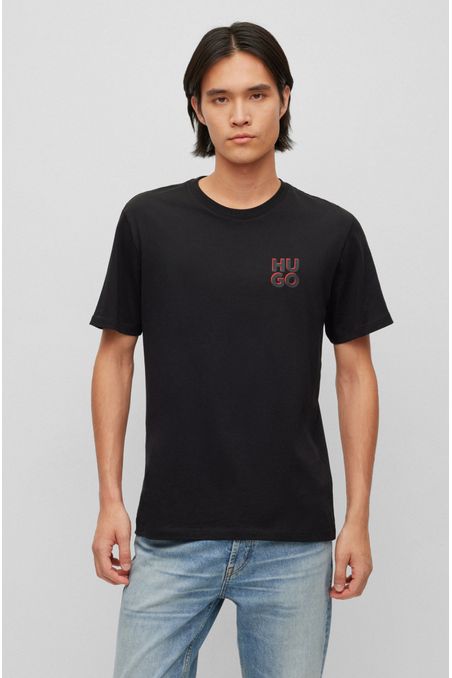 PAQUETE DE DOS CAMISETAS REGULAR FIT DE ALGODÓN CON LOGO HOMBRE