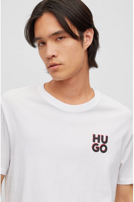 PAQUETE DE DOS CAMISETAS REGULAR FIT DE ALGODÓN CON LOGO HOMBRE