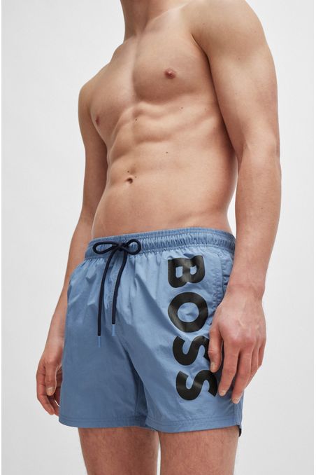 PANTALONETAS DE BAÑO CON FORRO INTEGRAL Y LOGO ESTAMPADO HOMBRE