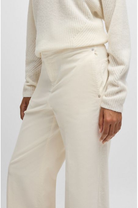 PANTALONES REGULAR FIT EN TERCIOPELO DE ALGODÓN ELÁSTICO MUJER