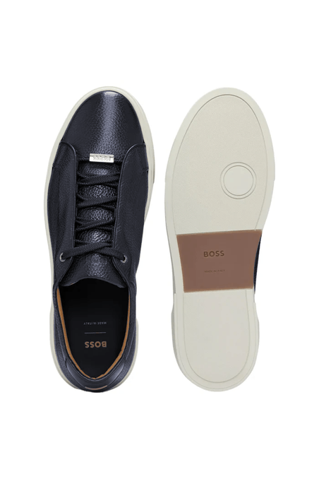 TENIS DE CUERO GRABADO GARY CON LAZO PARA CORDONES HOMBRE