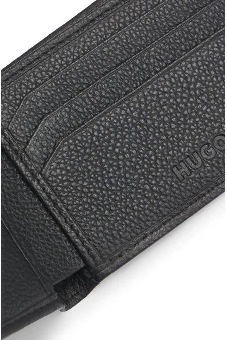 BILLETERA DE CUERO NAPA EXTRAFINA CON LOGOS HOMBRE