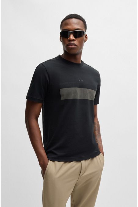 CAMISETA REGULAR FIT DE ALGODÓN ELÁSTICO HOMBRE