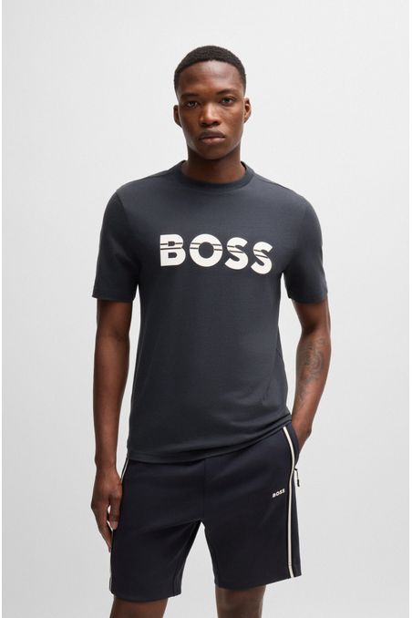 CAMISETA REGULAR FIT DE TEJIDO PIQUÉ DE ALGODÓN CON LOGO DE DISEÑO HOMBRE