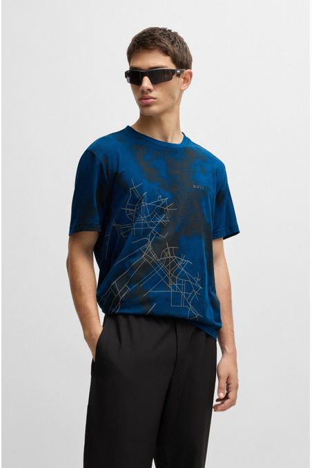 CAMISETA RELAXED FIT DE ALGODÓN CON ESTAMPADO REFLECTANTE HOMBRE