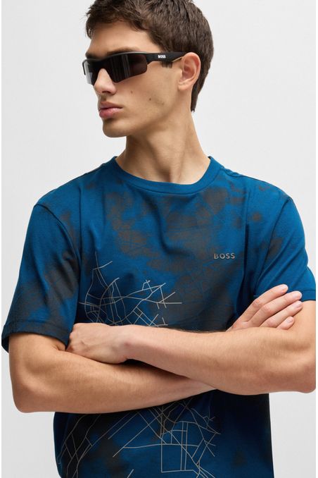 CAMISETA RELAXED FIT DE ALGODÓN CON ESTAMPADO REFLECTANTE HOMBRE