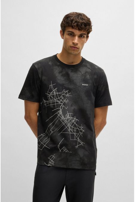 CAMISETA RELAXED FIT DE ALGODÓN CON ESTAMPADO REFLECTANTE HOMBRE