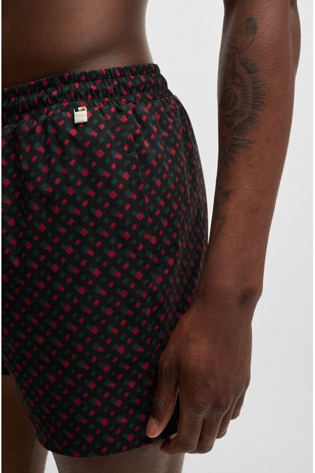 PANTALONETAS DE BAÑO DE SECADO RÁPIDO CON FORRO INTEGRAL Y ESTAMPADO DE MONOGRAMAS HOMBRE