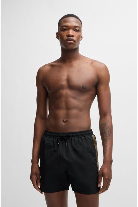 PANTALONETAS DE BAÑO DE SECADO RÁPIDO CON LOGO METALIZADO HOMBRE