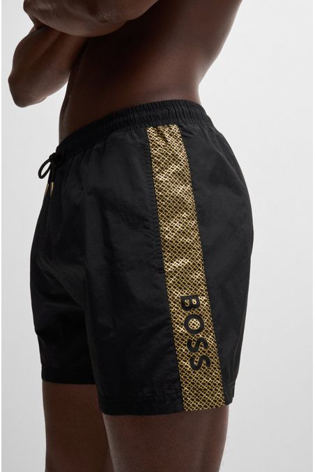 PANTALONETAS DE BAÑO DE SECADO RÁPIDO CON LOGO METALIZADO HOMBRE