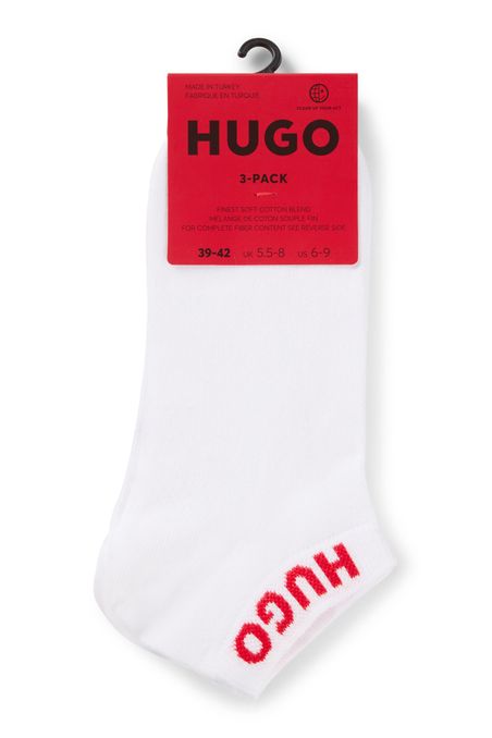PAQUETE DE TRES PARES DE MEDIAS TOBILLERAS CON LOGOS HOMBRE