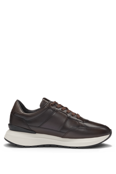 TENIS DE CUERO 100% AUTÉNTICA CON BORDE ACOLCHADO Y CORDONES HOMBRE