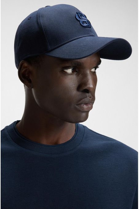 Gorra de sarga de algodón con monograma Double B bordado