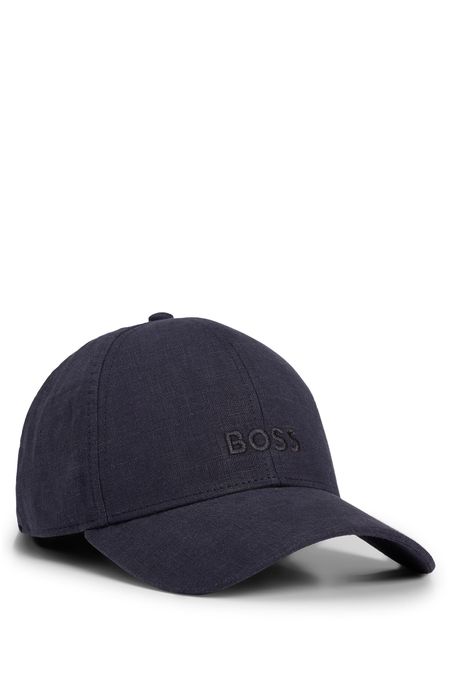 Gorra de lino con logo bordado