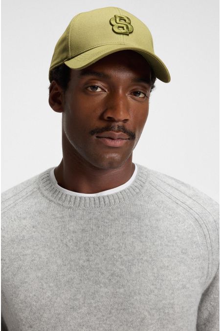 Gorra de sarga de algodón con monograma Double B bordado