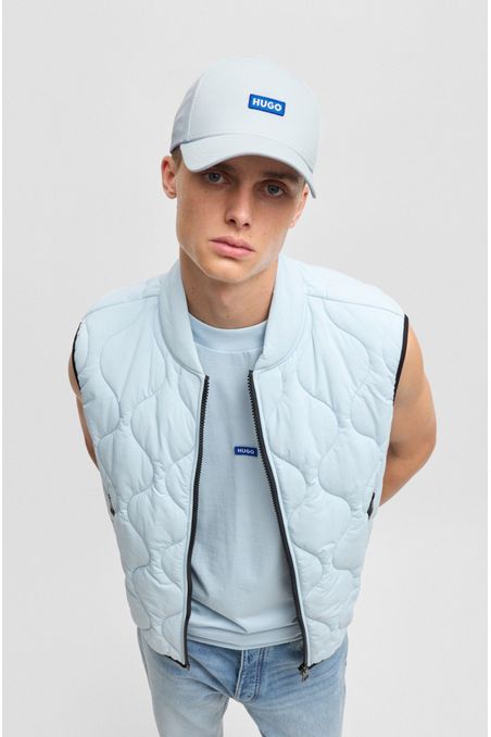 GORRA DE SARGA DE ALGODÓN CON ETIQUETA DE LOGO BORDADO HOMBRE