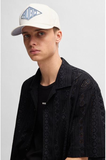GORRA DE SARGA DE ALGODÓN CON LOGO GEOMÉTRICO HOMBRE