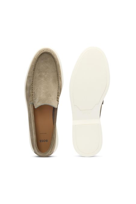 Mocasines de ante con suela en contraste