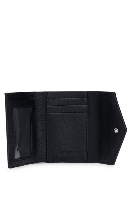 BILLETERA DE PIEL SINTÉTICA GRANULADA CON LETRAS DE LOGO MUJER Negro 50516933001