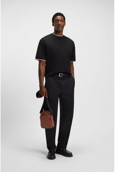 BOLSO MENSAJERO DE SARGA CON MONOGRAMA DOUBLE B CANGURERA HOMBRE