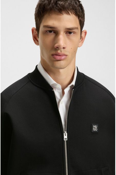 CHAQUETA BOMBER OVERSIZE FIT EN PUNTO DE MEZCLA DE ALGODÓN SUDADERA OVERSIZE FIT HOMBRE